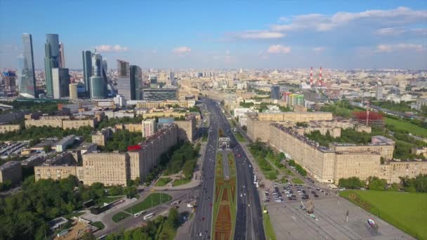 Moscow traffic cityscape panorama — Stock Video