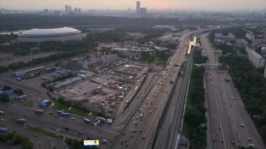 Moskova şehir manzarası trafik manzarası