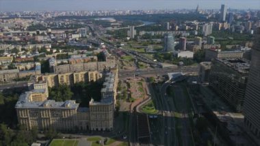 Moskova şehir manzarası trafik manzarası