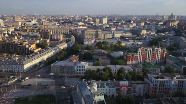 Solig Dag Moskva Stadsbild Antenn Panorama Ryssland — Stockvideo