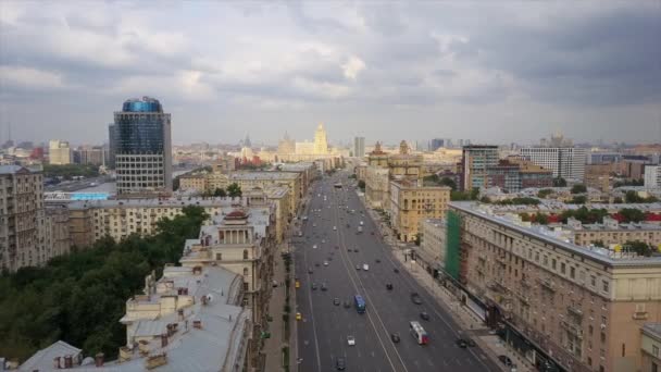 Paysage urbain moscou panorama de la circulation — Video