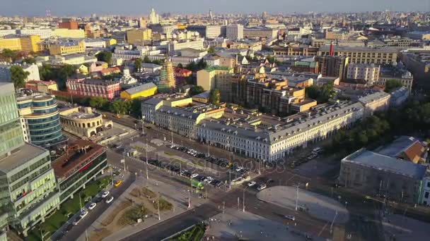 Сонячний День Московський Міський Пейзаж Повітряна Панорама Росія — стокове відео