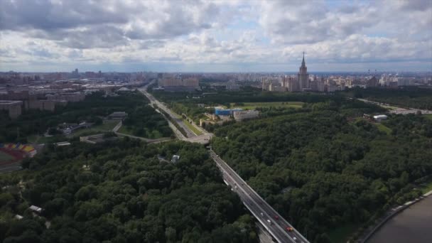 Moscow traffic cityscape panorama — Stock Video