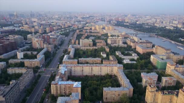 Μόσχα Πόλη Ποτάμι Bay Εναέρια Πλάνα Ρωσία Πανόραμα — Αρχείο Βίντεο