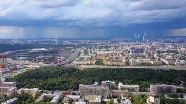 Московская Городская Пейзажная Воздушная Панорама — стоковое видео