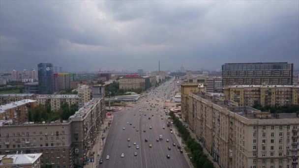 Moskou verkeer stadsgezicht panorama — Stockvideo