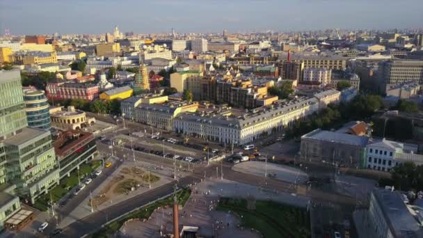 Panorama del paisaje urbano del tráfico de Moscú — Vídeo de stock