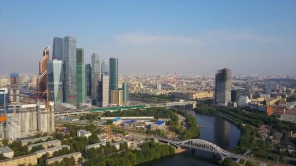 Moscovo Cidade Rio Baía Imagens Aéreas Panorama Rússia — Vídeo de Stock
