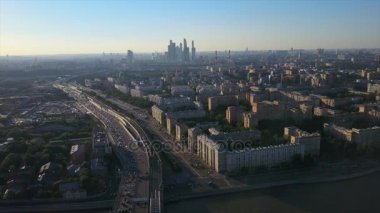 Moskova şehir manzarası trafik manzarası