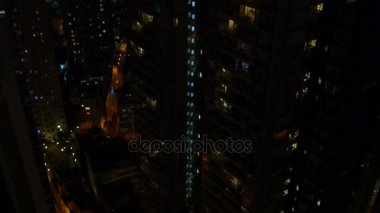 Gece Hong Kong cityscape panorama
