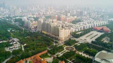 Zaman atlamalı cityscape görüntüleri Wuhan City, Çin
