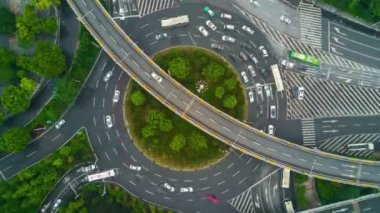 Zaman atlamalı görüntüleri Wuhan City ile yoğun trafik, Çin