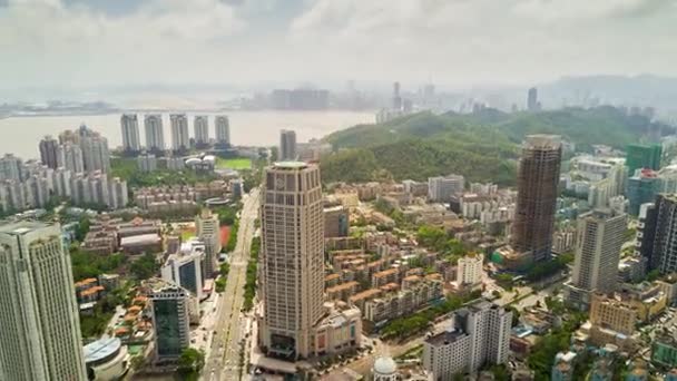 Zhuhai stadsgezicht verkeer panorama — Stockvideo