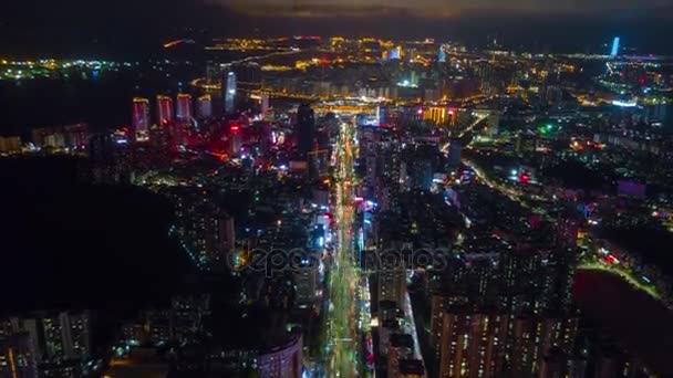 Noite zhuhai tráfego da cidade — Vídeo de Stock