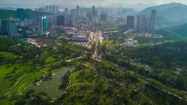 Zhuhai cityscape trafik panorama – Stock-video