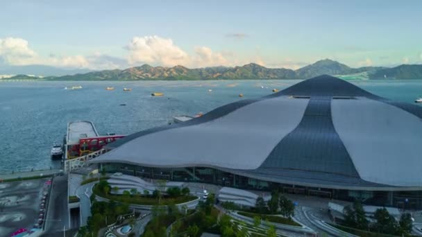 Day shenzhen shekou cruise center — Stock Video