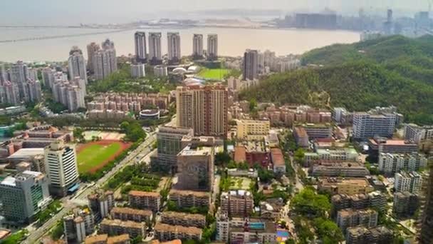 Zhuhai cityscape Rating panorama — Stok video