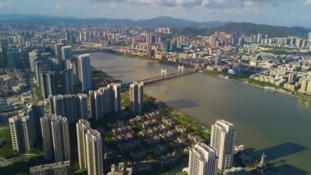 Zhuhai city luchtfoto panorama — Stockvideo