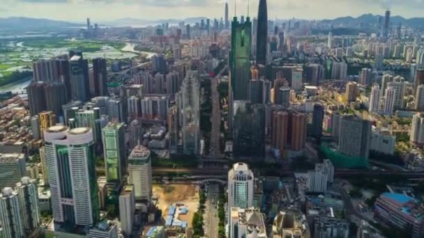 Shen Zhen Stadtbild Aufnahmen Panorama — Stockvideo