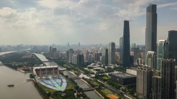 Dzienny Czas Guangzhou Przemysłowy Krajobraz Panorama Lotnicza Timelapse Materiały Chiny — Wideo stockowe