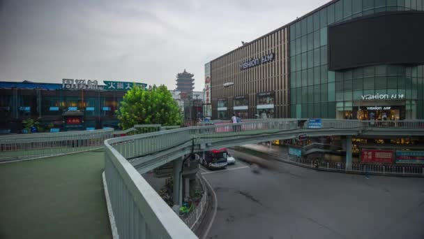 Tijd Lapse Beelden Van Wuhan Stad Met Drukke Verkeer China — Stockvideo