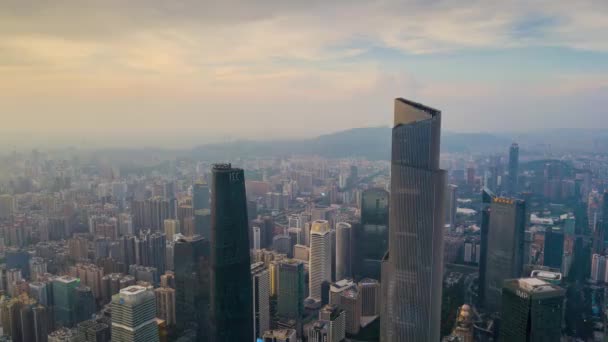 Dia Tempo Guangzhou Paisagem Urbana Industrial Panorama Aéreo Timelapse Imagens — Vídeo de Stock