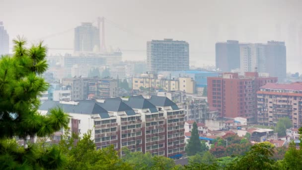 Zeitraffer Stadtbilder Der Stadt Wuhan China — Stockvideo