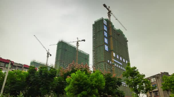 Wuhan città giorno tempo appartamento edifici costruzione panorama 4k time lapse porcellana — Video Stock