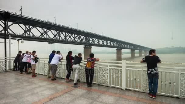 Wuhan yangtze panorama del río — Vídeo de stock