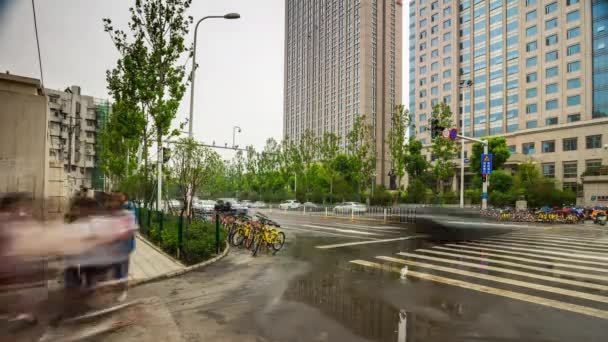 Time Lapse Footage Wuhan Stad Med Livlig Trafik Kina — Stockvideo