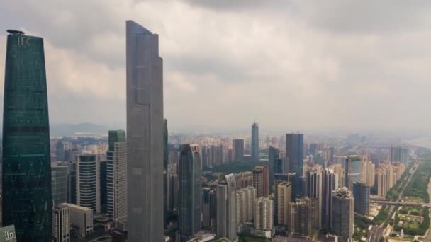 Dia Tempo Guangzhou Paisagem Urbana Industrial Panorama Aéreo Timelapse Imagens — Vídeo de Stock