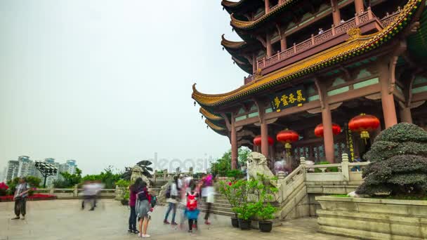 Wuhan China Maart 2010 Geel Kraan Tower Taoïstische Tempel Van — Stockvideo