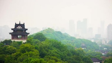 Zaman atlamalı cityscape görüntüleri Wuhan City, Çin