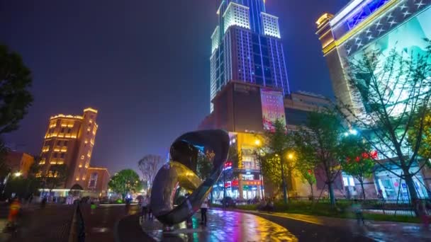 Time Lapse Footage Wuhan Stad Med Livlig Trafik Kina — Stockvideo