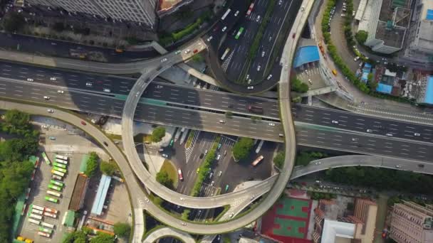 Guangzhou Cityscape Tráfego Aéreo Panorama Imagens China — Vídeo de Stock