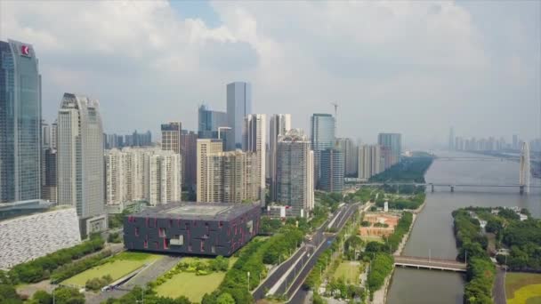 Den Guangzhou Průmyslové Město Letecké Panorama Video Porcelán — Stock video