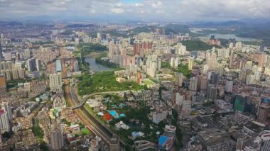 Shenzhen cityscape hava panoram