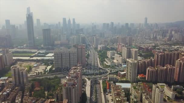 Day Time Guangzhou Industrial Cityscape Aerial Panorama Footage China — Stock Video