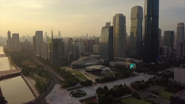 Ημέρα Ώρα Guangzhou Βιομηχανική Cityscape Εναέρια Πανόραμα Βίντεο Κίνα — Αρχείο Βίντεο