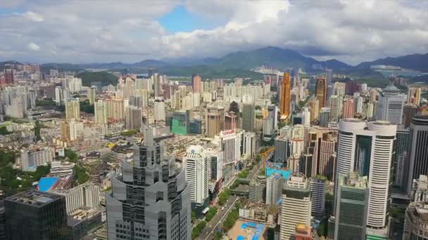Panorama aéreo da paisagem urbana de Shenzhen — Vídeo de Stock