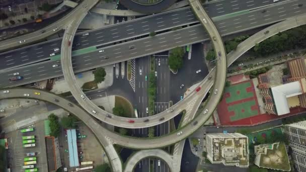 日時間広州交通都市景観空中パノラマ タイムラプス映像中国 — ストック動画