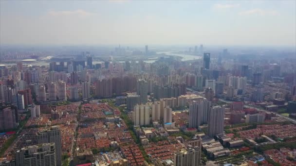 上海の街並み空中パノラマ China — ストック動画