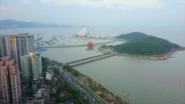 Vista aérea de la ciudad de zhuhai — Vídeos de Stock