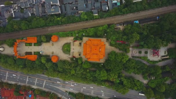 Dag Tijd Wuhan Stad Verkeer Luchtfoto Bovenaanzicht China — Stockvideo