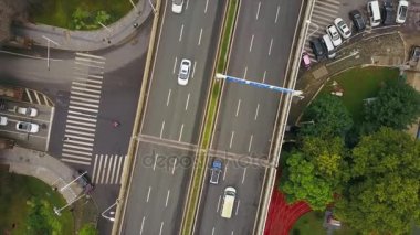 Gün zaman Wuhan city Rating hava üstten görünüm 4k Çin