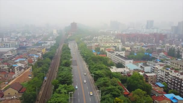 Dzień Czas Wuhan City Ruchu Ptaka Top Chiny — Wideo stockowe
