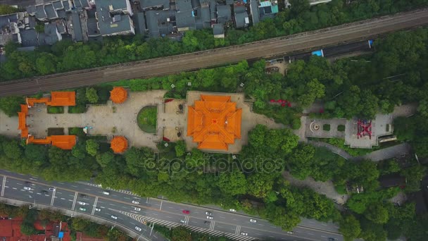 Dag Tid Wuhan City Trafik Topp Flygfoto Kina — Stockvideo