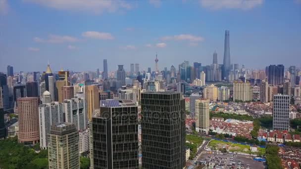 Shanghai Stadsgezicht Luchtfoto Panorama China — Stockvideo