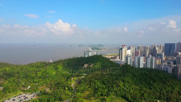 Letecké panorama města Zhuhai — Stock video