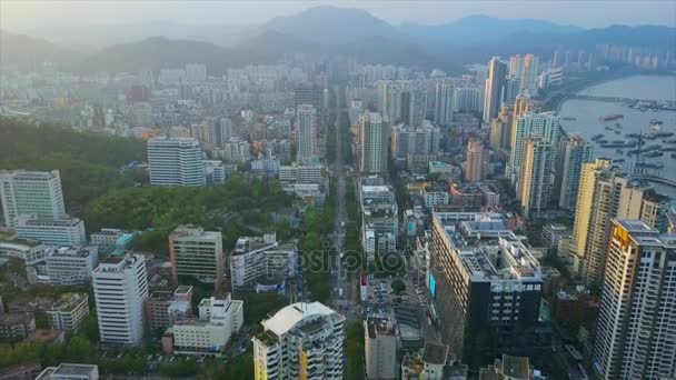 Zhuhai városkép forgalom panoráma — Stock videók
